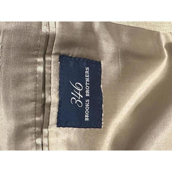 Brooks Brothers tan wool/silk/linen single-breasted sportscoat/blazer Size 46R - Picture 9 of 11